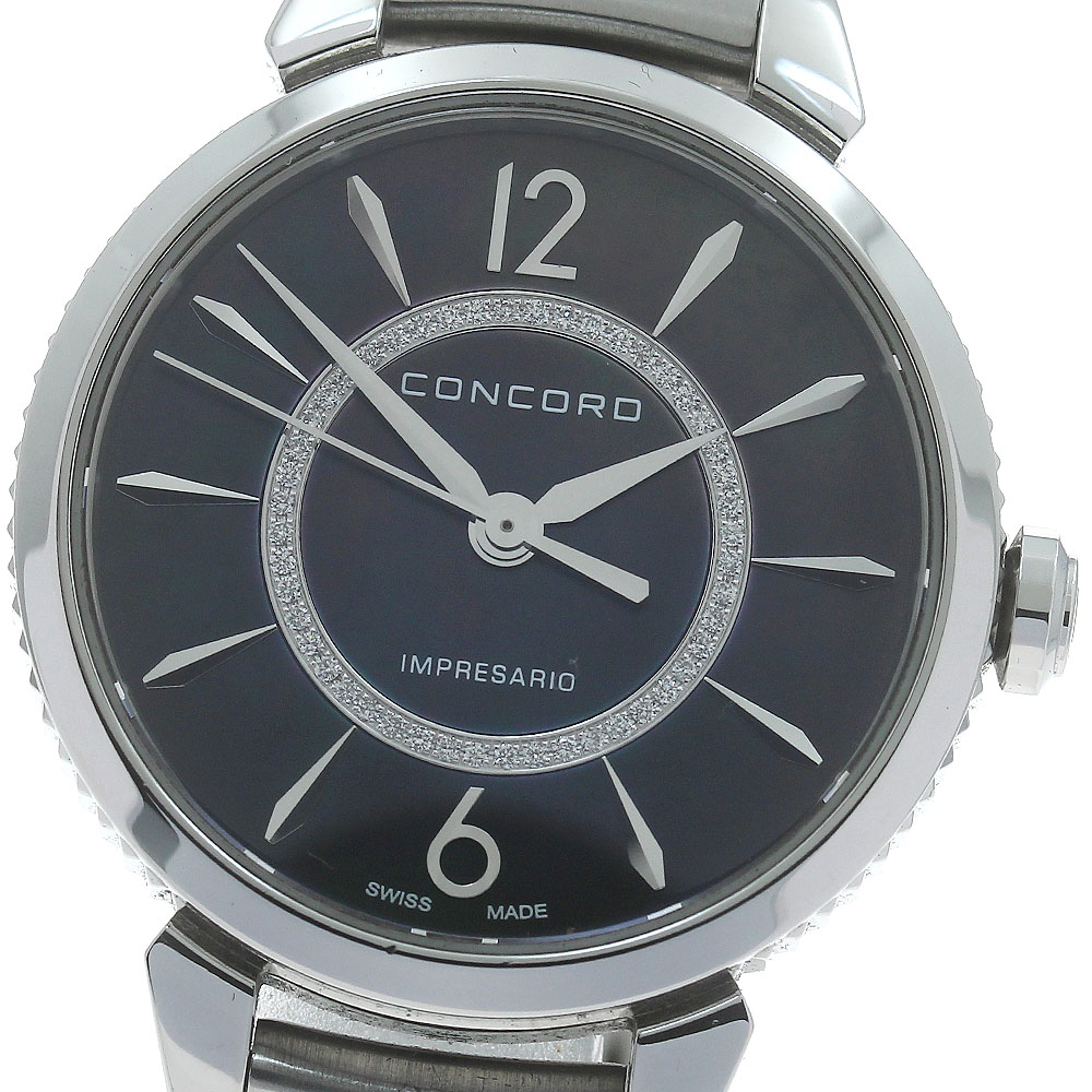 コンコルド Concord 06.3.14.1120 インプレサリオ ブラックシェル文字盤 クォーツ ボーイズ 良品 _845968【中古】