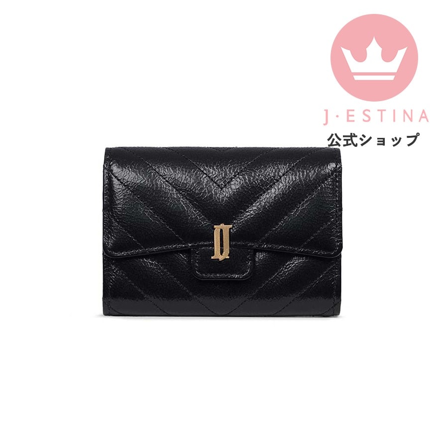 MIGNON Vキルティングカードケース(ブラック) 韓国ドラマ 韓国ファッション レディース アクセサリー