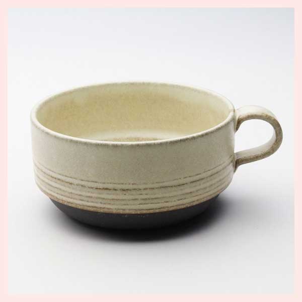 （３Ｐセット）美濃焼（磁器）　彫線紋のスープカップ／白