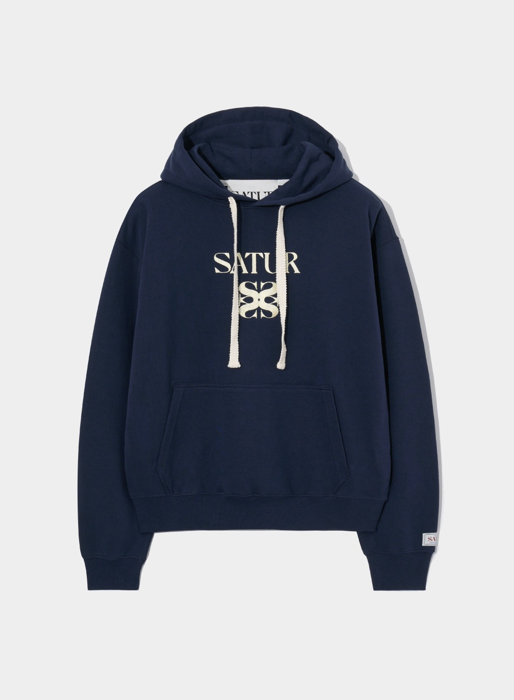 【SATUR】 CLASSIC LOGO HOODIE : CLASSIC NAVY