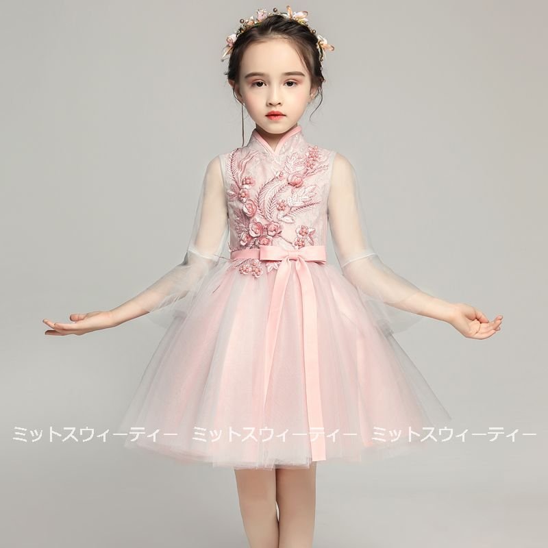 子供 ドレス ピアノ発表会 女の子 子供ドレス ミニ丈/ロング丈 ワンピース 衣装 リボン 結婚式