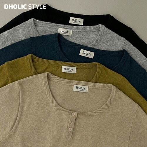 [メガ割りSALE]ヘンリーネック長袖ニット・・p606897