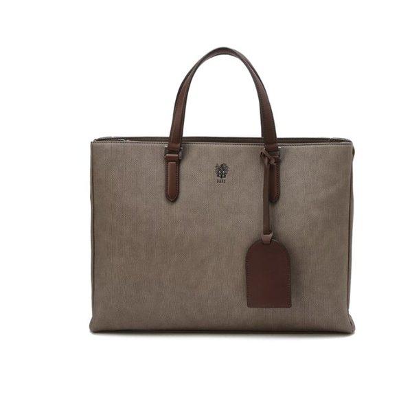 AK水原店 ハンドバッグ ベージュ ツートン キャンバス ブリーフケース DBBA6E083