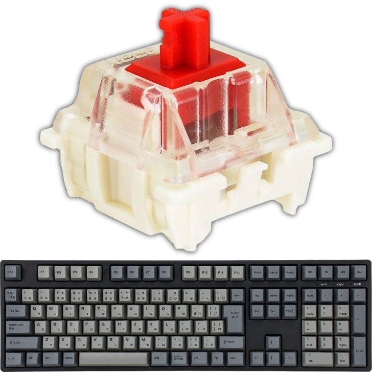 【アウトレット】 IK-CD108-G/RD-BK iKBC テンキー付 メカニカルキーボード 有線 日本語JIS配列 赤軸 ブラック ホットスワップ CherryMX互換 Windows Mac