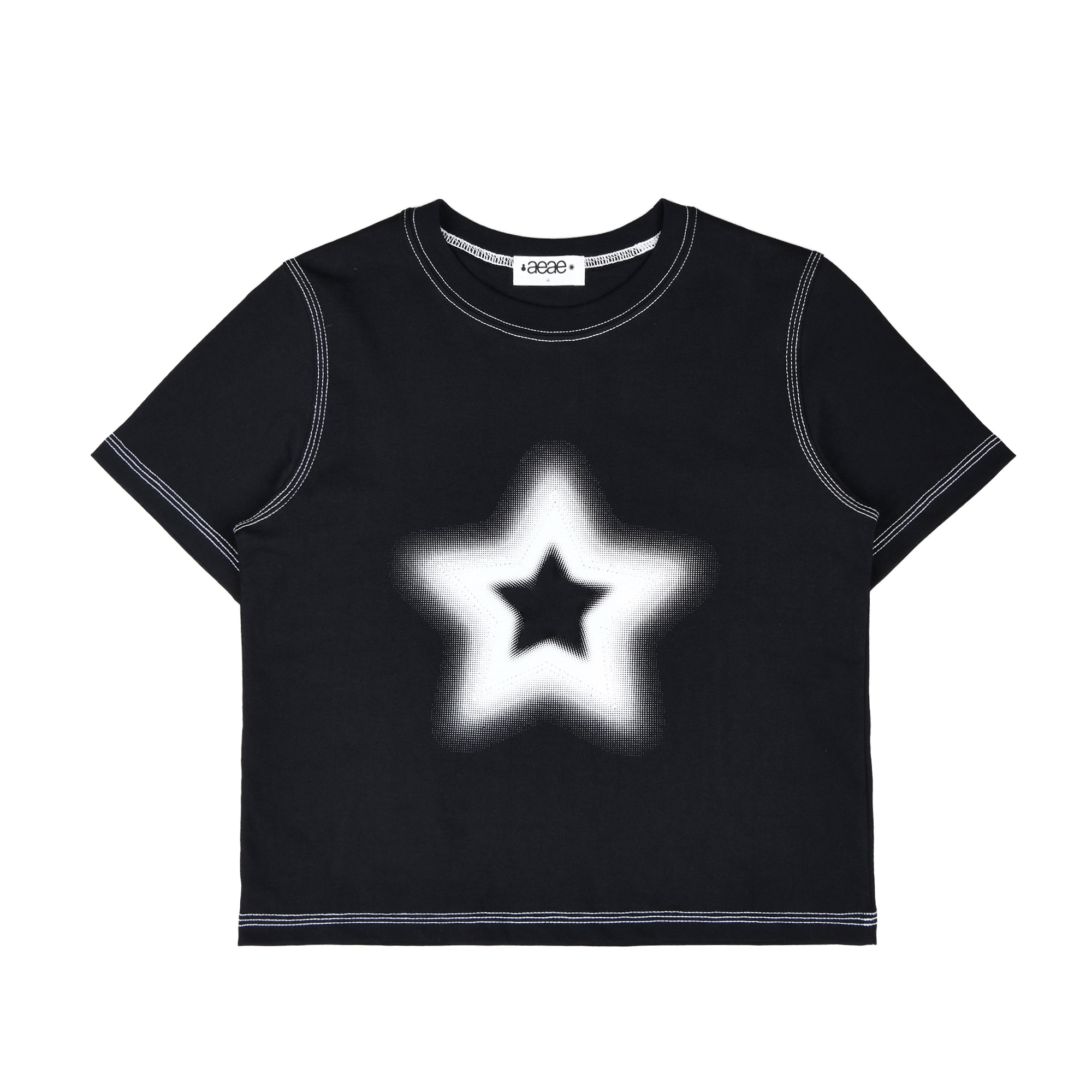 【aeae】 REVERSIBLE HALF TONE STAR T-SHIRTS : BLACK