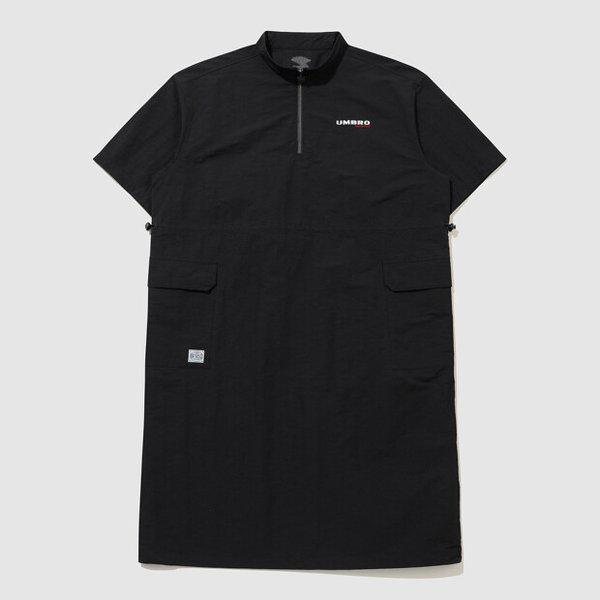 リネンライク ハーフジップアップ ウーマンズ ワンピース BLACK UR122COP31 BLK0
