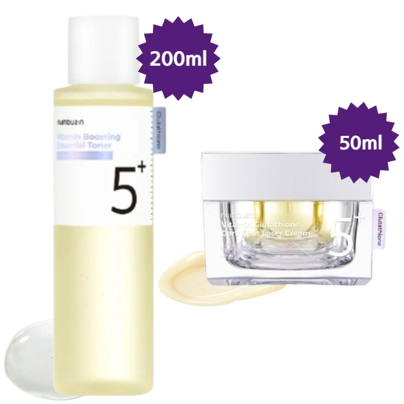 【正規品/5番白玉点滴 2種セット】グルタチオンCトナー 200ml+レーザークリーム 50ml/高濃縮ビタ水液/ 鎮静/ ブライトニング/韓国コスメメ