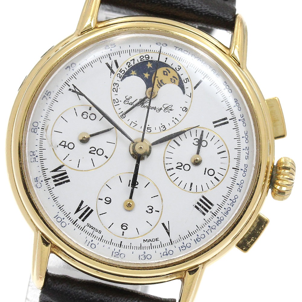 ホイヤー Heuer 188.505 エドワードホイヤー ムーンフェイズ クロノグラフ 手巻き ボーイズ _923065【中古】