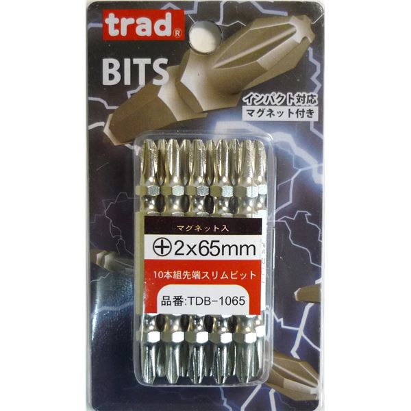(業務用25セット) TRAD 先端スリムビット (10本組×25セット) ＋2×65ｍｍ インパクト対応 TDB-1065 (DIY用品/大工道具)