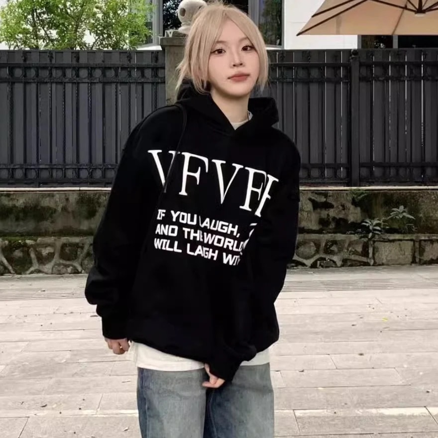 パーカー レディース 韓国 ファッション ロゴプリント ビッグシルエット プルオーバー スウェット パーカー