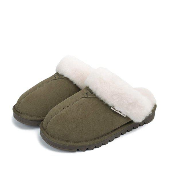 ELARA 男性 天然牛革 シープスキン スリッパ K2906311QD-M