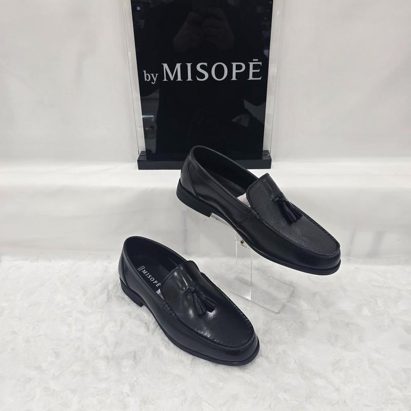 By 男性タッセルポイントローファー 122HT439SP202 BLACK 3 JJ