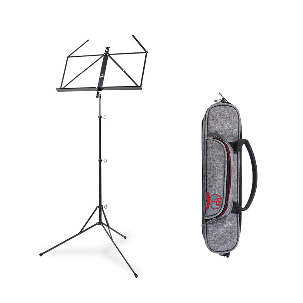 RKB シリーズ 金属製 コンパクト譜面台 RKB102-SZB-schwarz-bruniert 黒色 純正譜面台バッグ付き