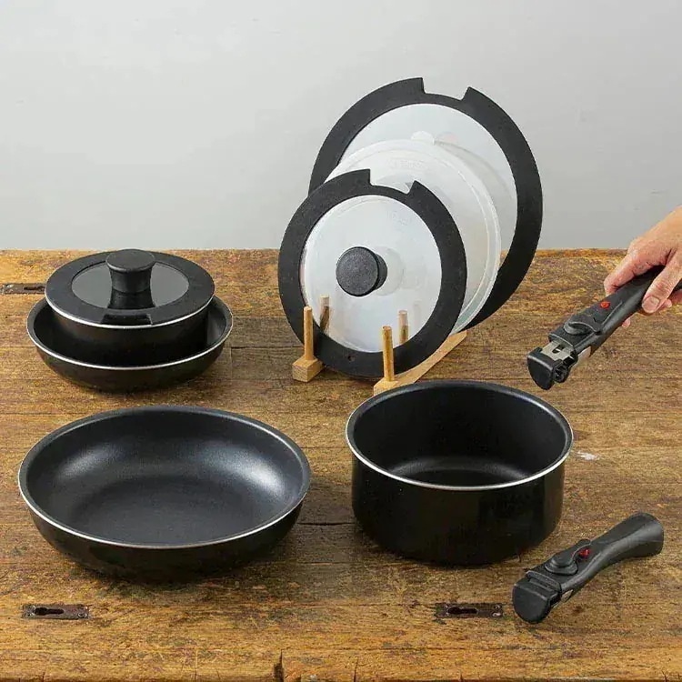 フライパン セット フライパン 取っ手がとれる フライパン ih 11点 TF-SE11 取手着脱 取っ手 鍋ガスコンロ対応 一人暮らし 蓋付き