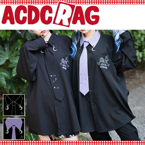 ACDC RAG ムーンバニードールズ シャツ 原宿系 パンク ロック 大きいサイズ ユニセックス