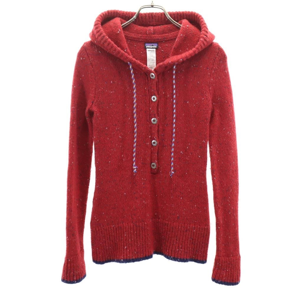 アウトドア 長袖 ウールブレンド ニット パーカー XS レッド プルオーバー レディース 5,114円