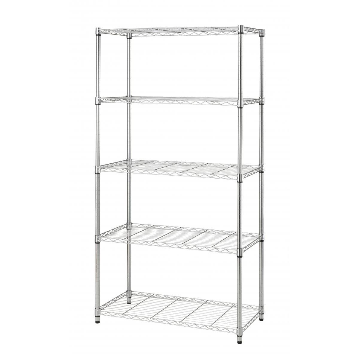 ドウシシャ システムワイヤーラック 5段 90W SW25-90175 幅91.5cmx奥行46cmx高さ174cm 可動棚 ラック 収納 スチールラック