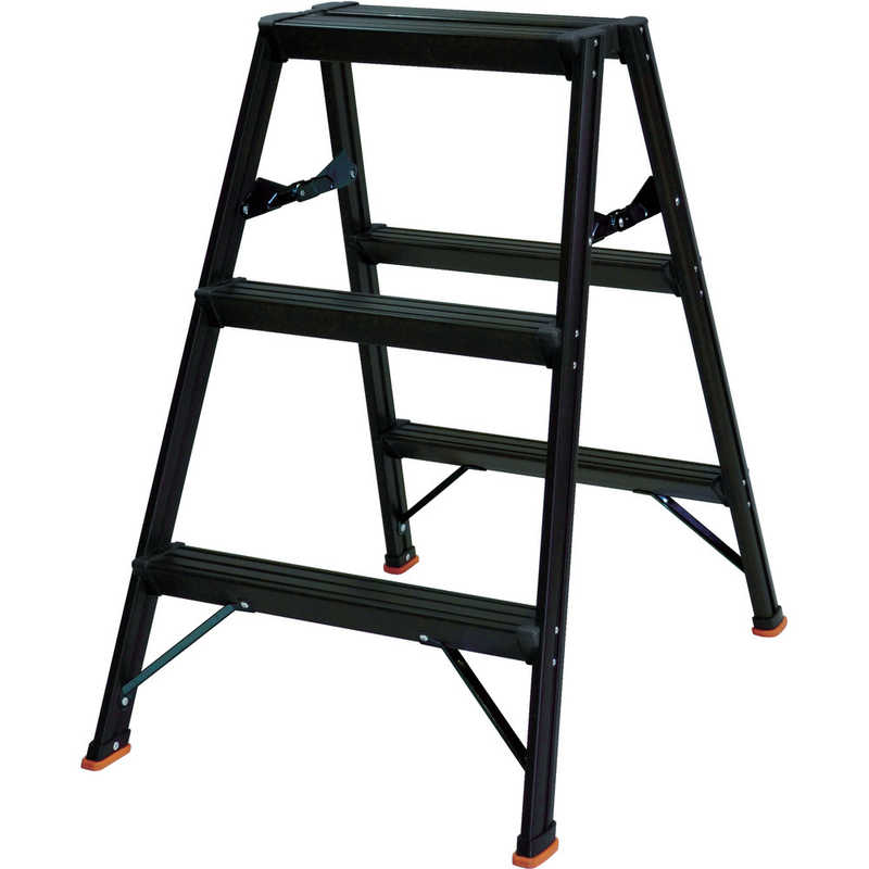 トラスコ中山　アルミ製踏台 3段 高強度型 黒　TSAF-3-BK