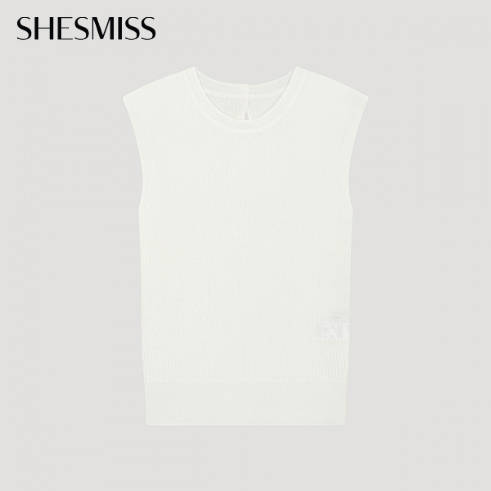 (シールズミス) キャップスリーブラウンドネックニット_SSKPOO22080_OW