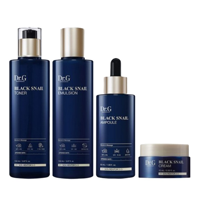 ブラックスネイル 4点 スキンケアセット (トナー150ml + ローション150ml + アンプル50ml + クリーム15ml) / 韓国 人気 保湿 弾力ケア 企画セット