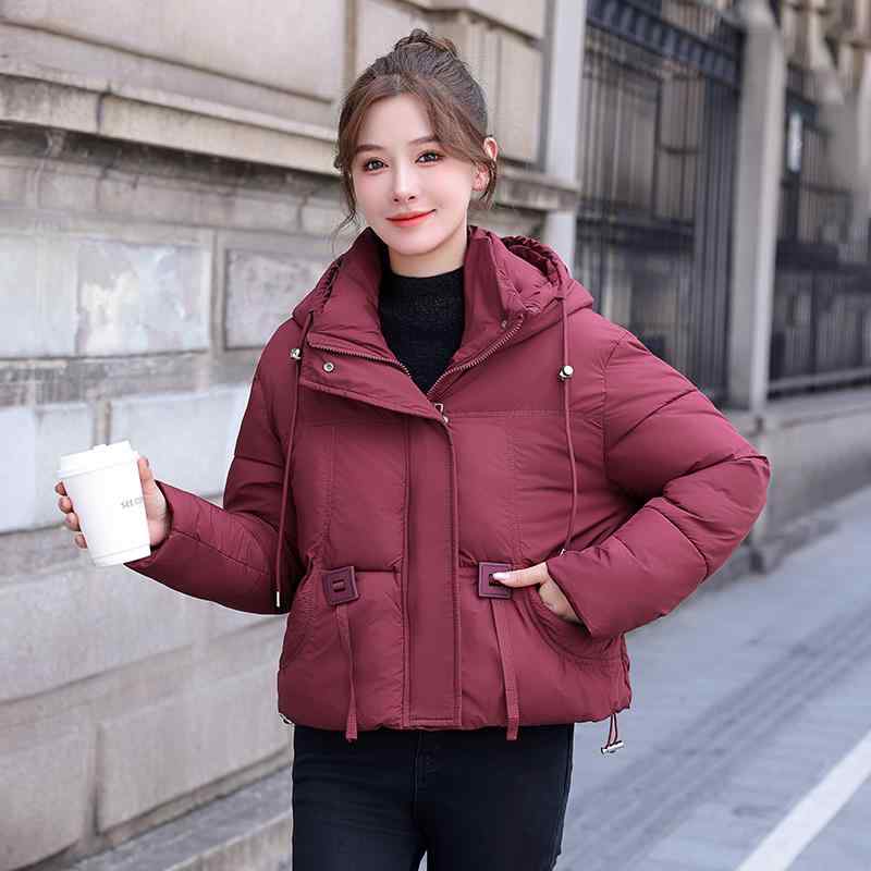 秋服 レディース ファッション オシャレ カワイイ シンプル 大人カワイイ 大きいサイズ ダウン コットン ジャケット フード付き ジャケット スタイル 冬