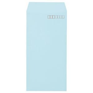 (まとめ) キングコーポレーション ワンタッチテープ付ソフトカラー封筒 長3 80g/m2 枠あり ブルー N3S80BQ50 1パック(50枚) 10セット