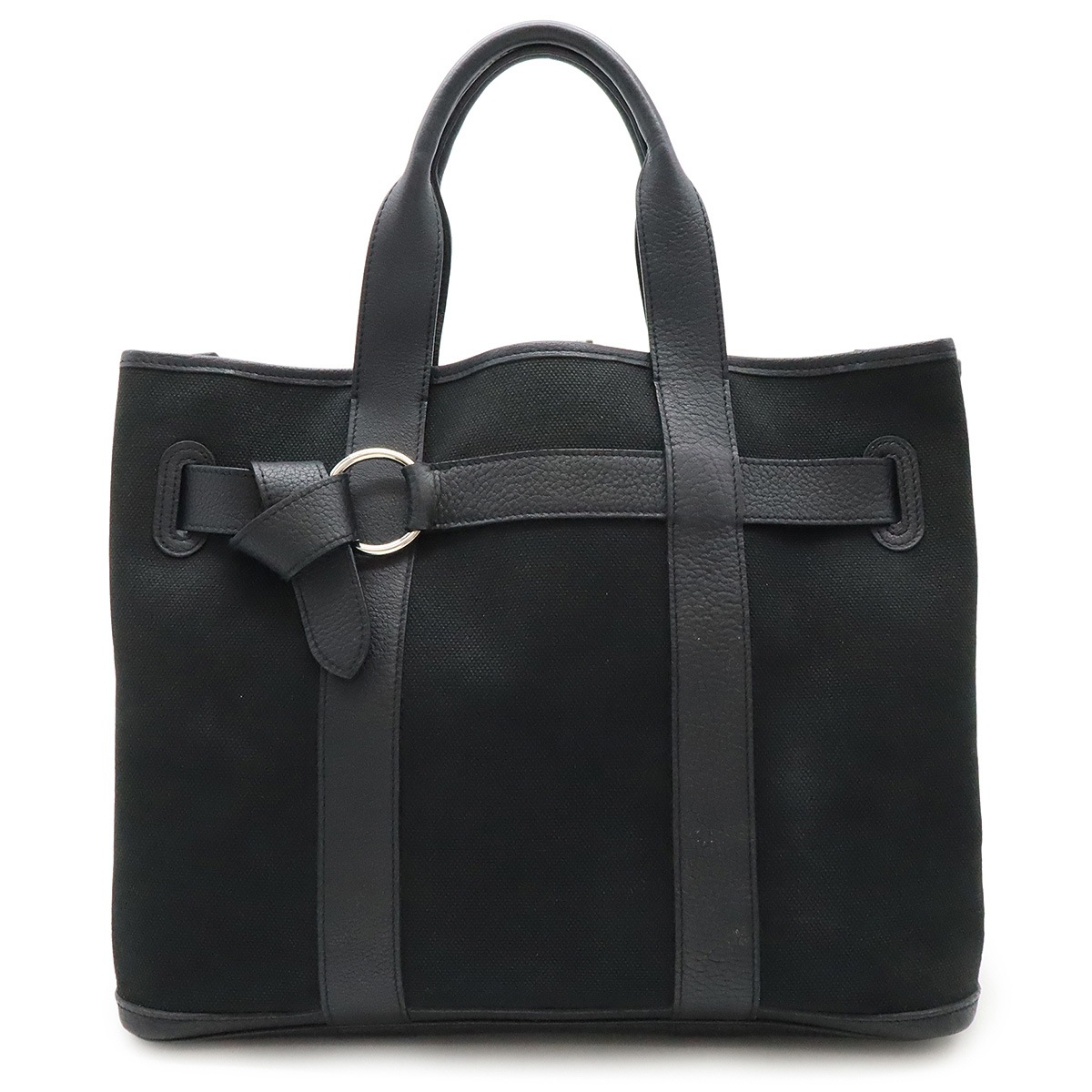 プティット サンチュールMM トートMM トートバッグ ハンドバッグ キャンバス レザー ブラック 黒 シルバー金具 J刻