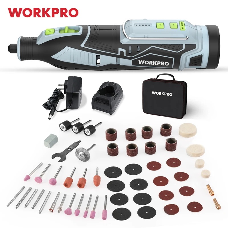 3営業日以内発送 Workpro-多機能ロータリーツール 電気 可変速度 コードレスブラシレス研磨ツール EUプラグ 114アクセサリー 12v