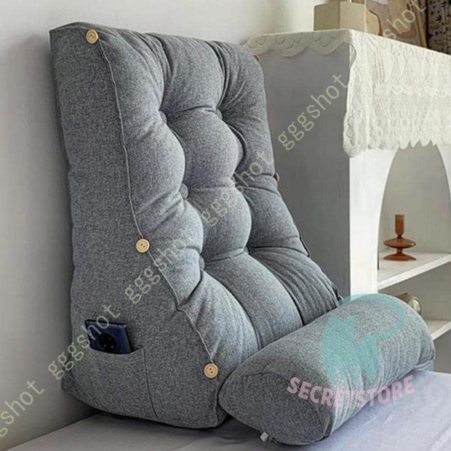 三角クッション 腰枕 ヘッドクッション 背もたれ 腰当てクッション 寝室 側面ポケット ロアクッション 抱き枕 おしゃれ 読書クッション やわらかい シンプル