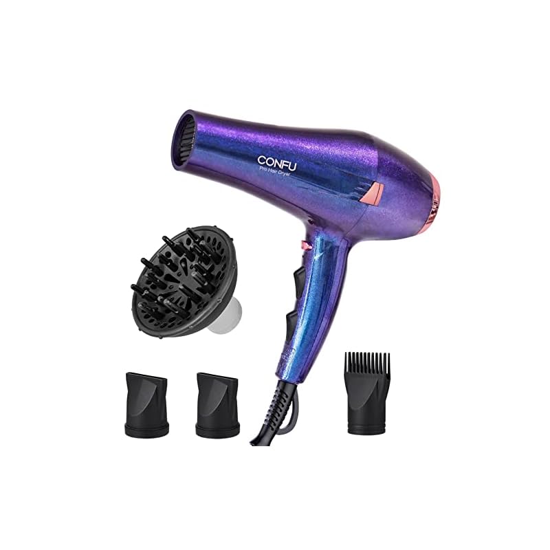 【CONFU 】（ラポラリスのようなデーション青い） ヘアドライヤー 大風量ドライヤー 長い髪速乾でき 【PSE認証】1200Wハイパワー マイナスイオン ヘアドライヤー 温度＆風量調節（風量2段階