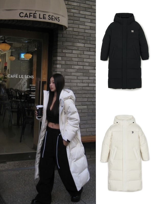 3ADJB1746正規品保証 関税負担なし 韓国限定販売 冬の新商品 男女共用 カーブ ロングダウン ニューヨーク ヤンキース