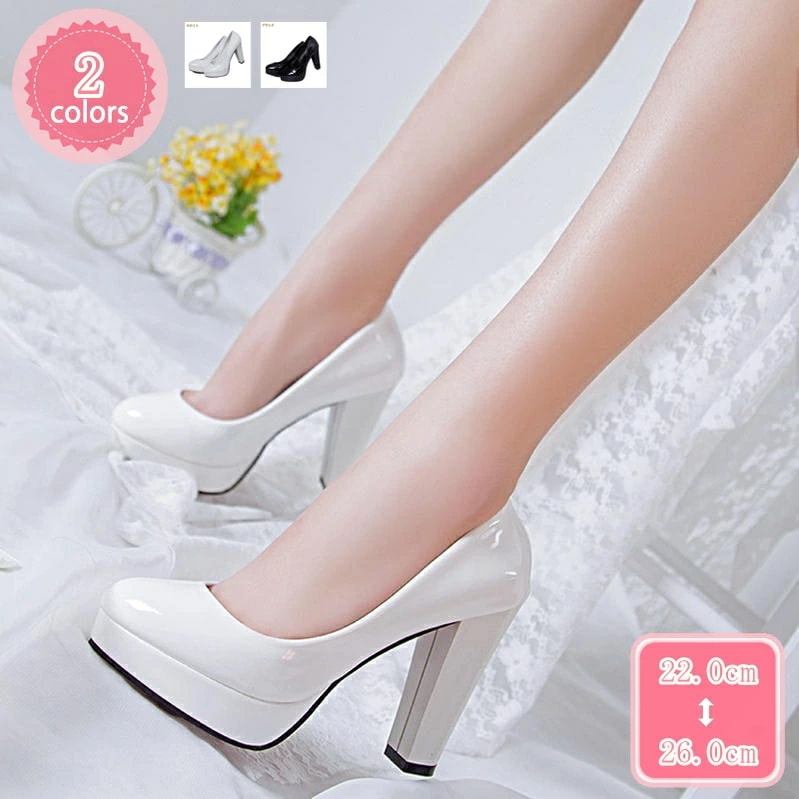 500円OFFクーポン ハイヒール パンプス 厚底 太ヒール 歩きやすい 大きいサイズ 走れるパンプス 10cmヒール 厚底パンプス 革靴 美脚パンプス レディース 厚底靴 歩きやすい ヒールパンプス 6,688円