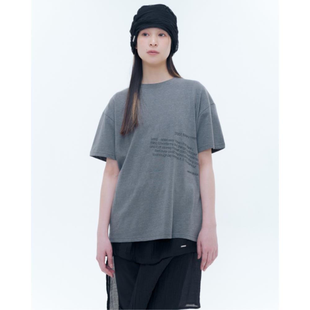 MISEKI SEOUL Tilt quote short sleeves DARK GREY MSK252TS