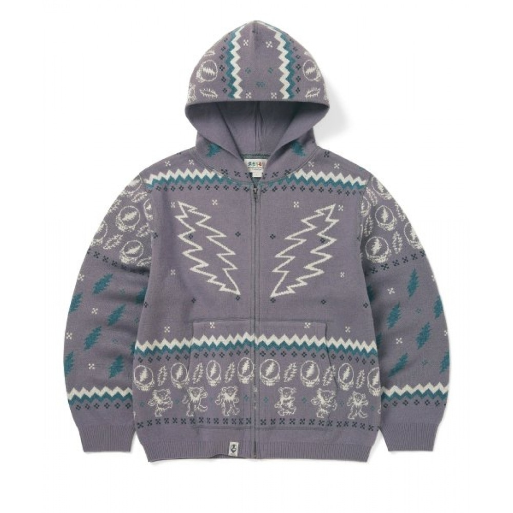 ディス・イズ・ネヴァー・ザット (これはネヴァー・ザット) GD アイコノグラフィーニットジップパーカーラベンダー