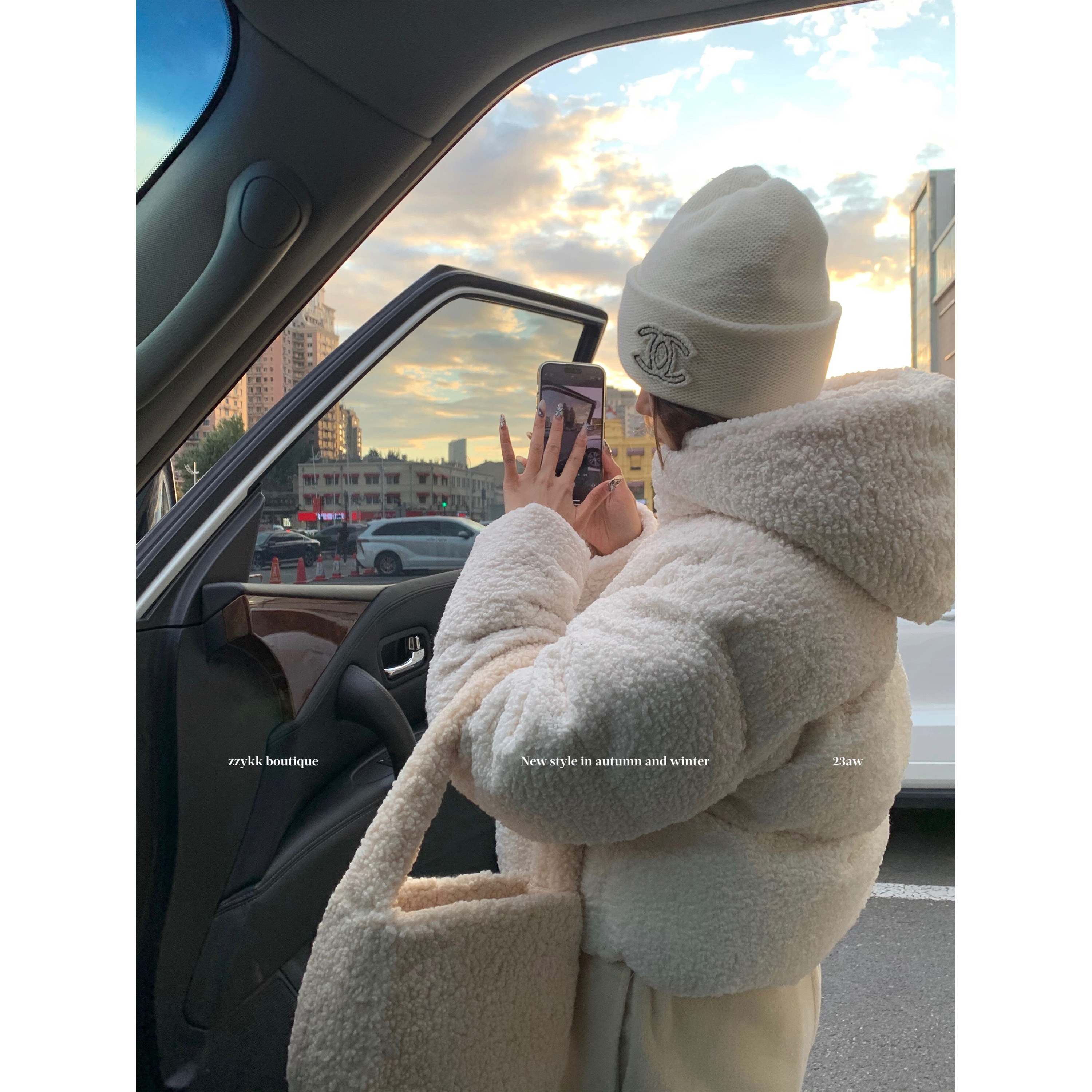 コート アウター ブルゾン リバーシブル ボア もこもこ起毛ショートコート ポケット フード ファスナー オーバーフィット ジャンパーブルゾン