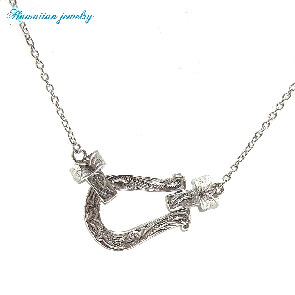 ハワイアンジュエリー ネックレス レディース メンズ ホースシュー 馬蹄 サージカルステンレス