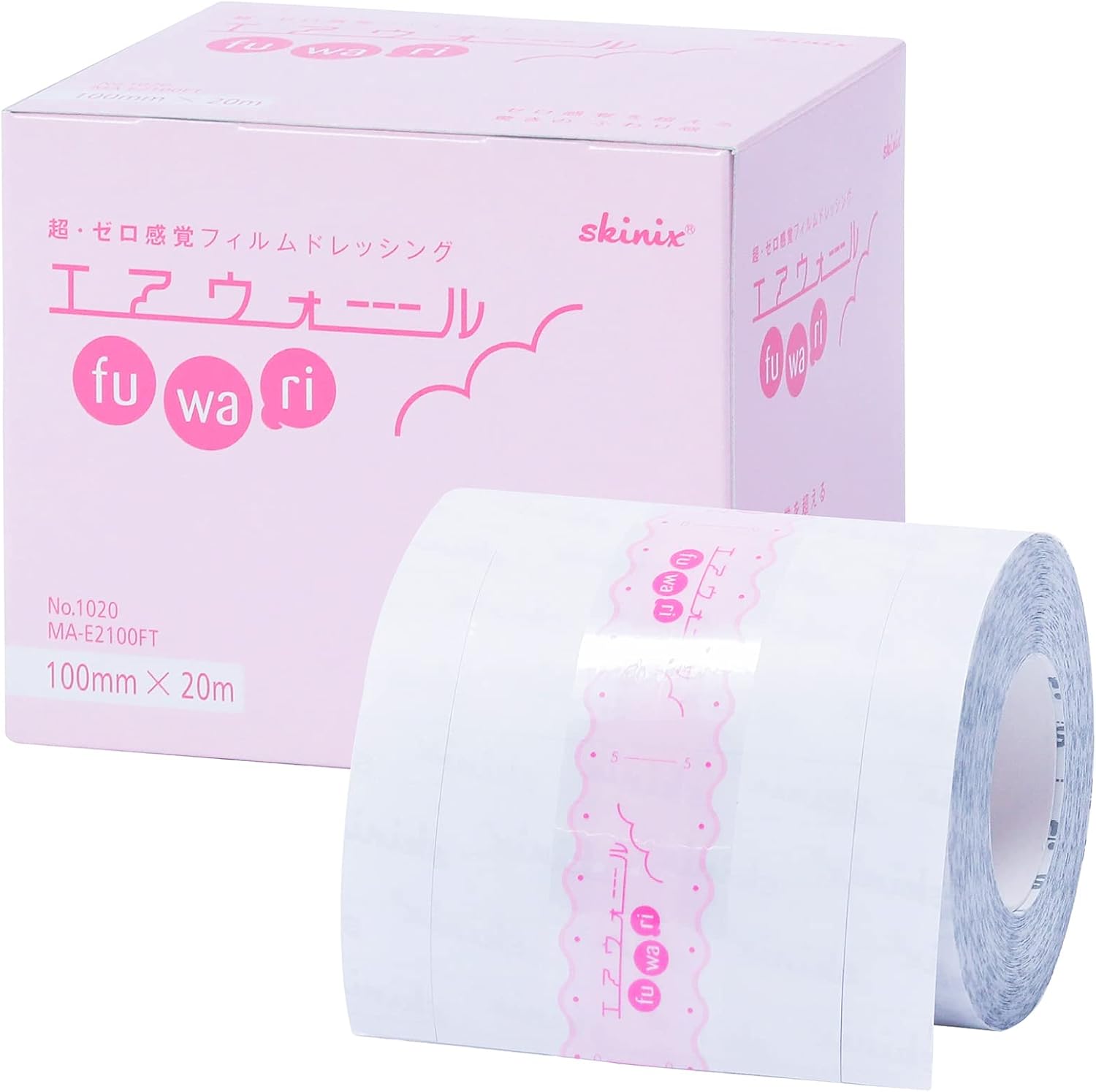 skinix エアウォールふわり100mm×20m 超ゼロ感覚 防水フィルムロール フィルムドレッシング 透明 1巻 MA-E2100FT