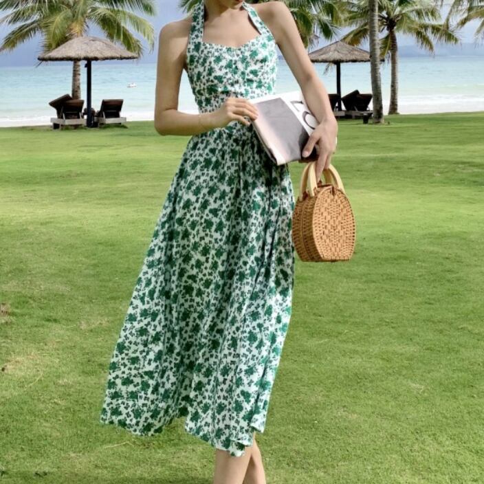 ワンピース 上着 人気 おすすめ おしゃれ お洒落 激安 安い プチプラ 肩出し ノースリーブ ふんわり Aライン 膝丈 柄 花柄 ポリエステル プリント 可愛い かわいい 韓国 シンプル