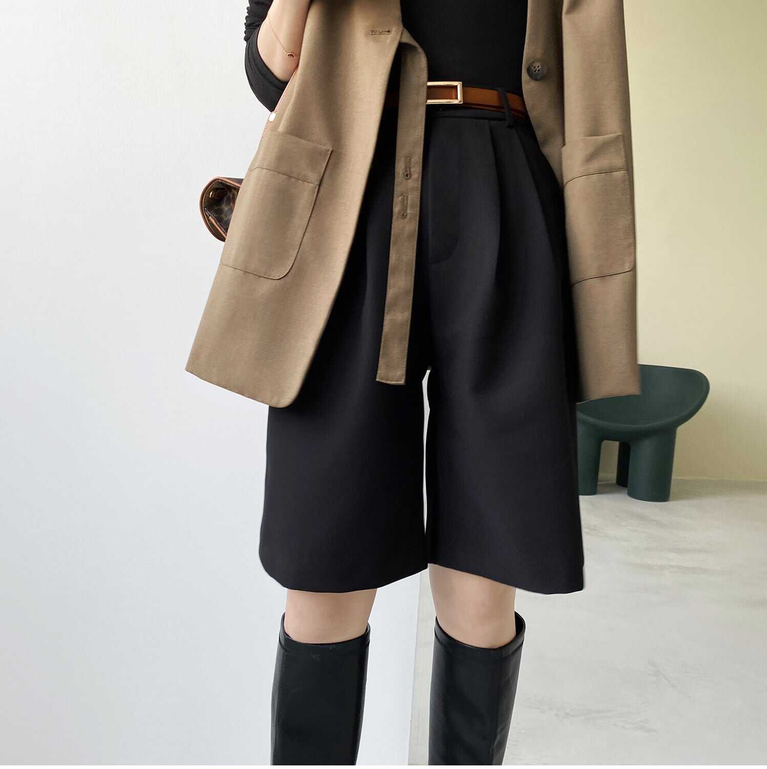 ボトムス ボトム おすすめ おしゃれ お洒落 激安 安い プチプラ パンツ ショート パンツ ハイ ウエスト 膝丈 ワイド ポリエステル 動きやすい 韓国 ヒップアップ 流行り かわいい l