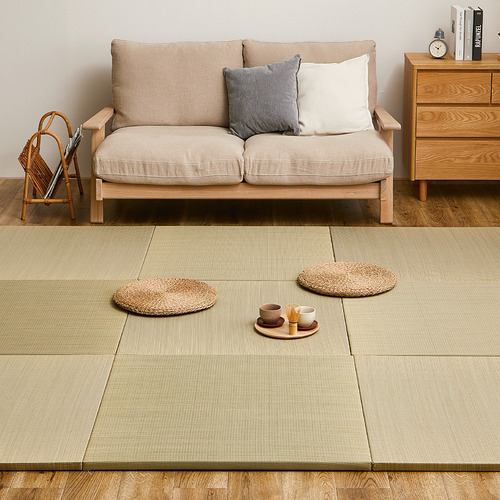 【メーカー直送品】萩原 【9枚組】置き畳 綾川 約82×82×2.5cm ナチュラル