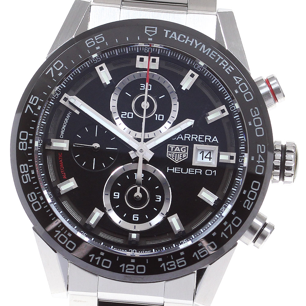 訳あり タグホイヤー TAG HEUER CAR201Z カレラ キャリバーホイヤー01 クロノグラフ 自動巻き メンズ 保証書付き_815113【中古】