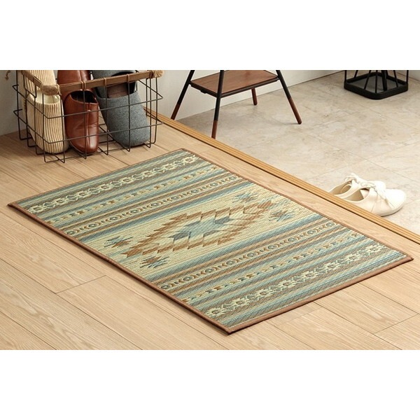 1081990024704 玄関マット 室内 おしゃれ マット い草ラグ 日本製 抗菌防臭 日本製 滑り止め ウレタン 新生活 ラグマット 北欧調 おすすめ ベージュ 約70×120cm メーカー直送