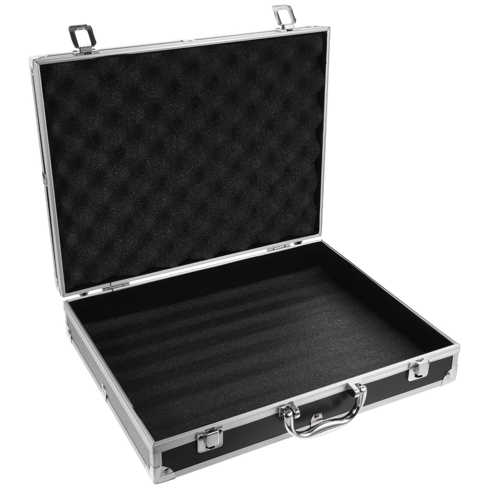 NUOLUX アルミツールケース ブロッククッション付き 28X37X7.5CM アルミ製工具箱 防水保護 アタッシュケース ツールボックス 工具収納ケース 貴重品化粧品なども適用