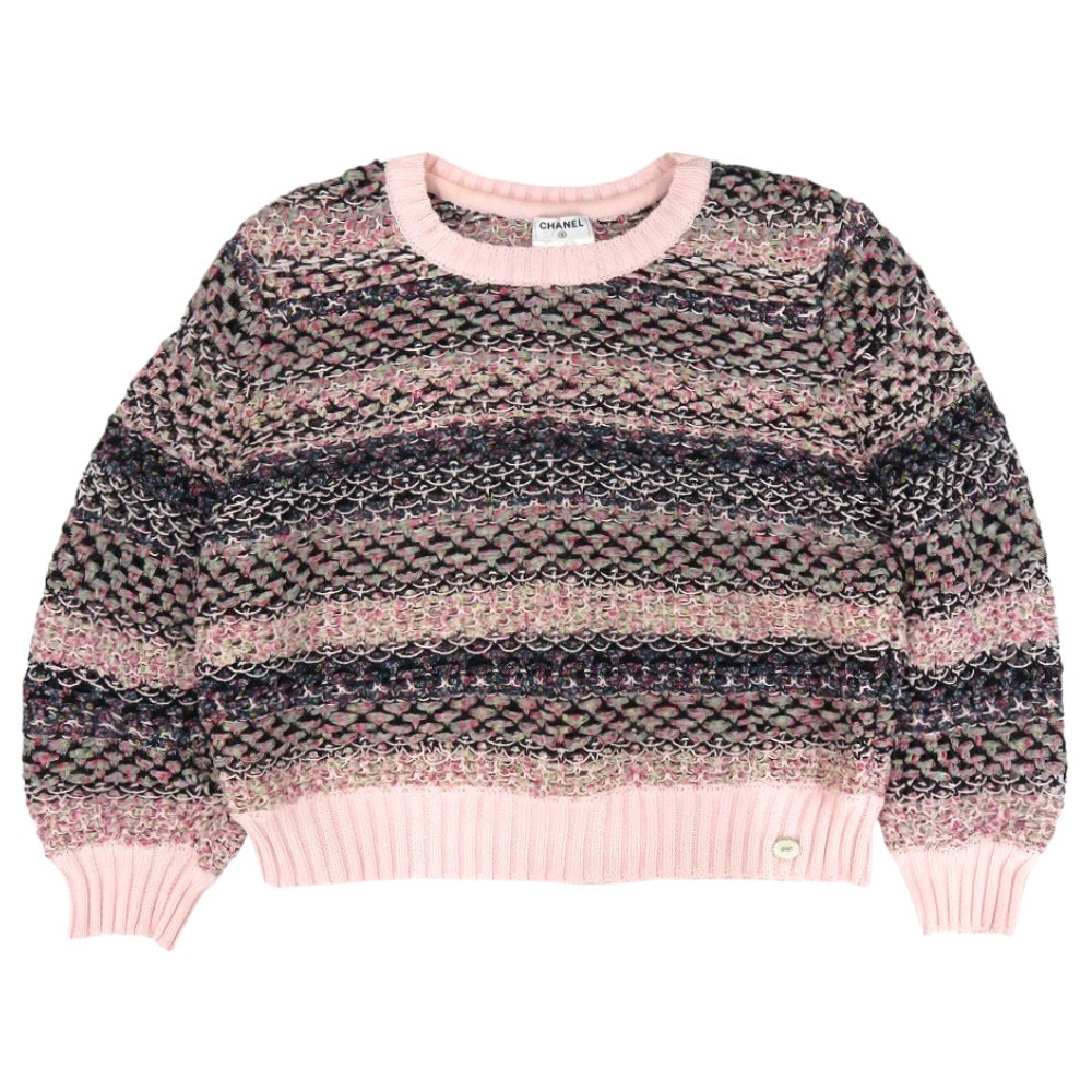 美品 P51676K06665 ニット コットン ピンク 1018【中古】 レディース