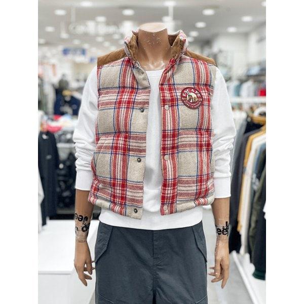 女性用チェックウールダウンベスト(JQ4JPF603BE)_DG1