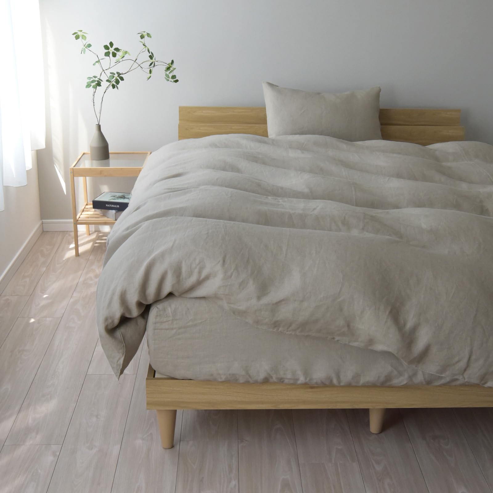 日本製 麻 100% 掛け布団カバー シングル リネン 布団カバー 掛けふとんカバー 北欧 おしゃれ 洗える エコテックス認証 抗菌 防臭 フレンチリネン オールシーズン リーノ (シングル ベージ