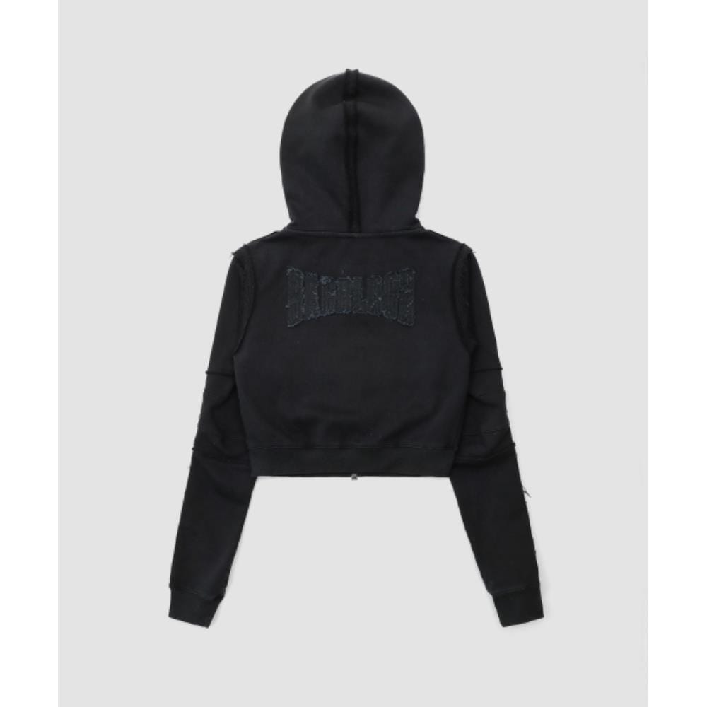 BADBLOOD Low Edge Hoodie Slim Fit Black w-hde25-018