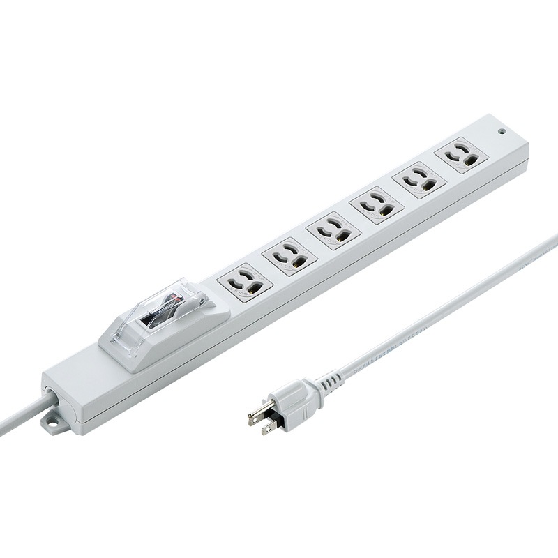 安全ブレーカータップ オフィス 工場用 3P 6個口 5m TAP-BR36A-5電源タップ