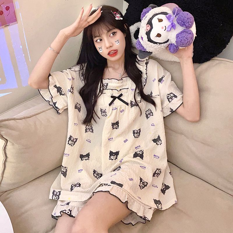 【極速出荷】かわいいプリンセス風ー半袖パジャマ少女学生漫画甘いホームウェア