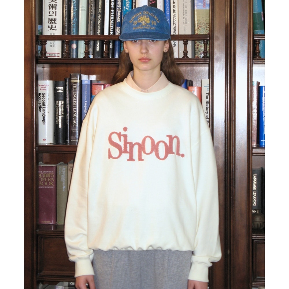 SINOON ブークルロゴスウェットシャツ (アイボリー) 12,724円